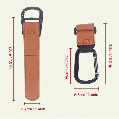 Transform Your Stroller with Our 360° Rotatable PU Leather Baby Bag Hook - Premium Organizer for Prams!
